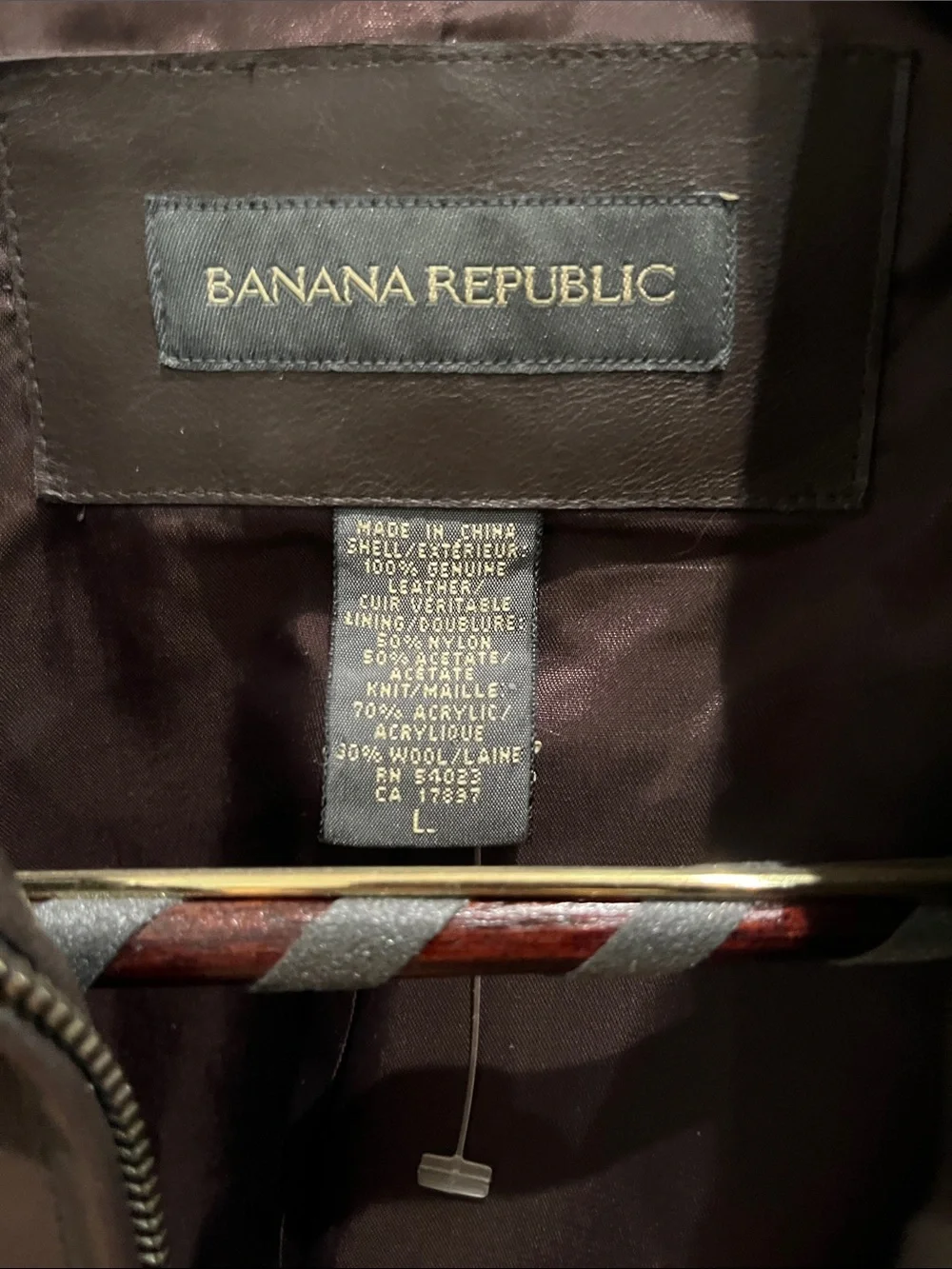 Banana Republic Dark Brown Leather Bomber Jacket